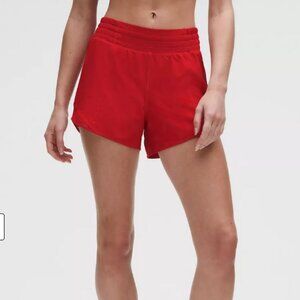 Lululemon Hotty Hot High-Rise Lined Short 4" Red Size: 12